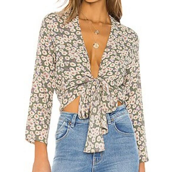Rolla's Delilah Daisies Blouse in Olive - Picture 10 of 11
